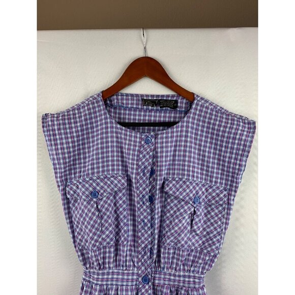 Joes USA Womens Plaid Cotton Romper S With Pockets - Picture 2 of 4